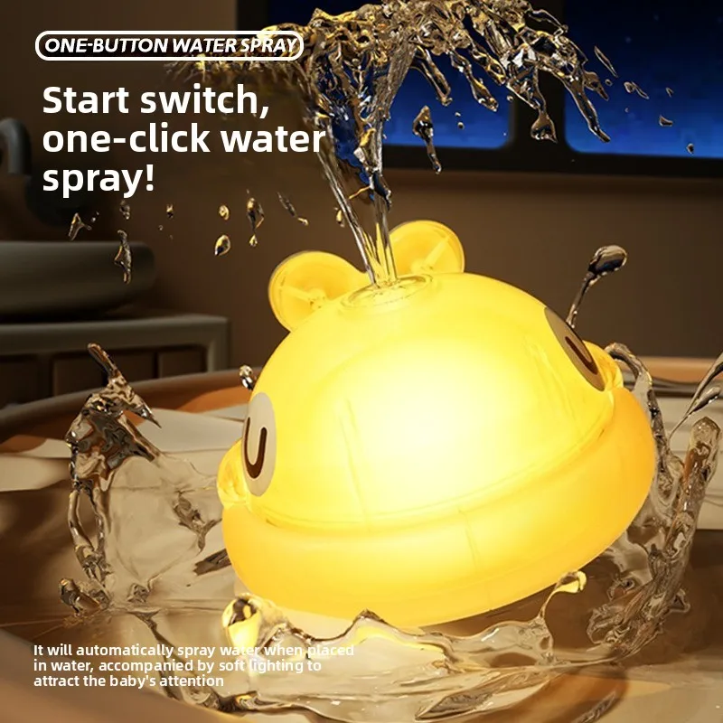 아기 야광 욕조 장난감 고래 자동 물 분사기 욕조 수영장 욕실 샤워 장난감 유아 소녀와 소년을 위한 선물