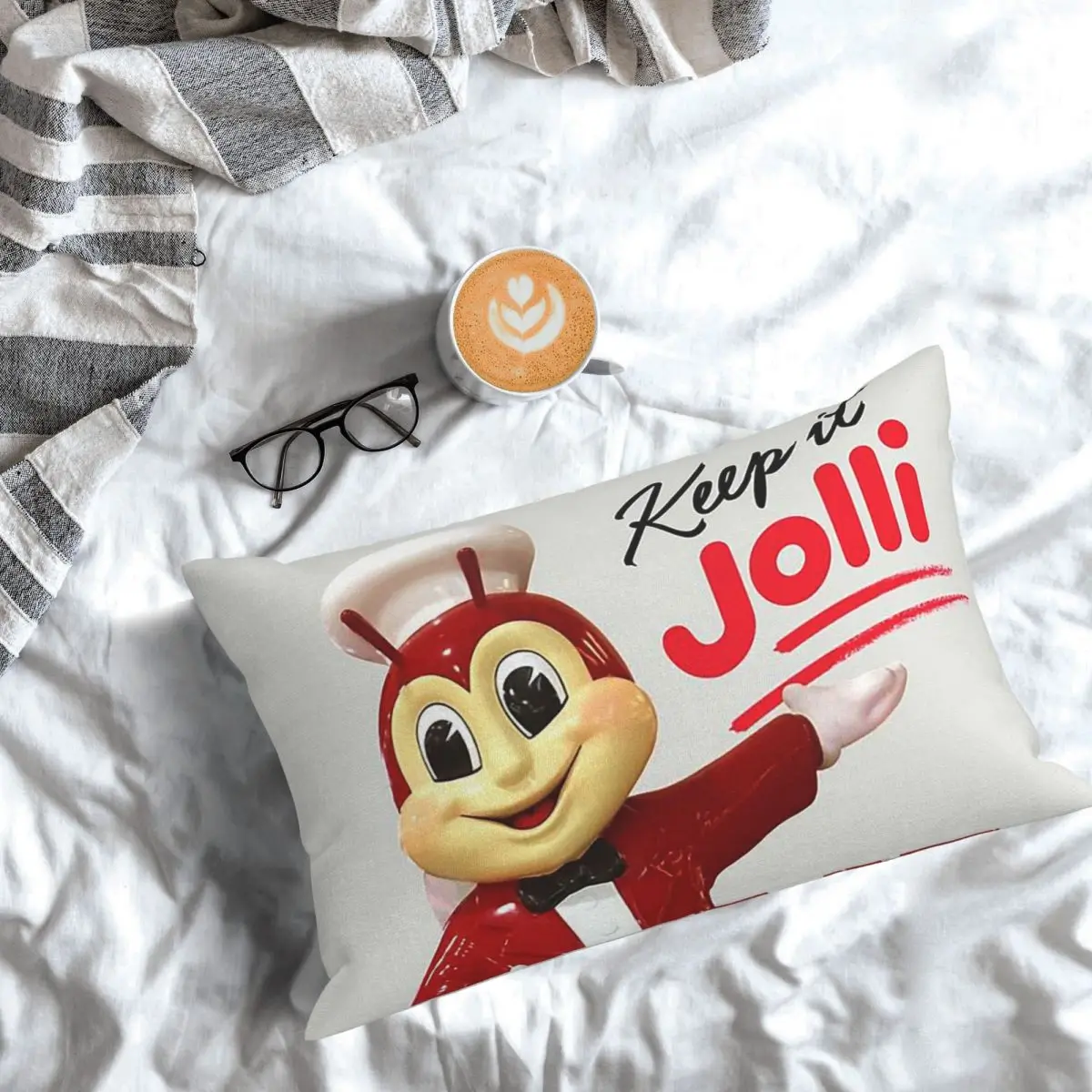 Jollibee Rectangle Pillowcase Cushion Cover Decorative Bedroom Bed Home Comfort Throw Pillow