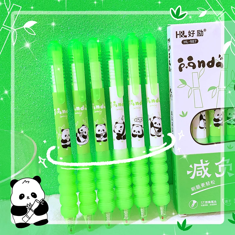 cute school supplies offices accessories back to school Aesthetic stationery items Kawaii panda gel pens  Ballpoint pens