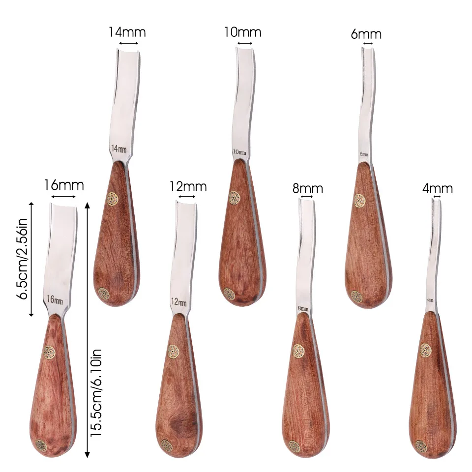 1 Stück 4-16mm Lederbearbeitungs-Kantenabschräger, Schärfmesser, Verdünnungsmesser, Rillenmesser für Lederhandwerk und DIY – Detail 4
