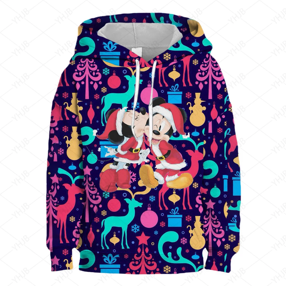 Disney Stitch Christmas Hoodie Children's Hoodie Cartoon Print Lilo&Stitch Spring and Autumn Children's Sportswear