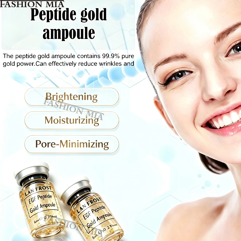 Korea Facial 8ml Peptides Gold Ampoule Skin Booster Serum BB Cream Deep Hydration Brightening Firming Rejuvenation Skin Care Kit