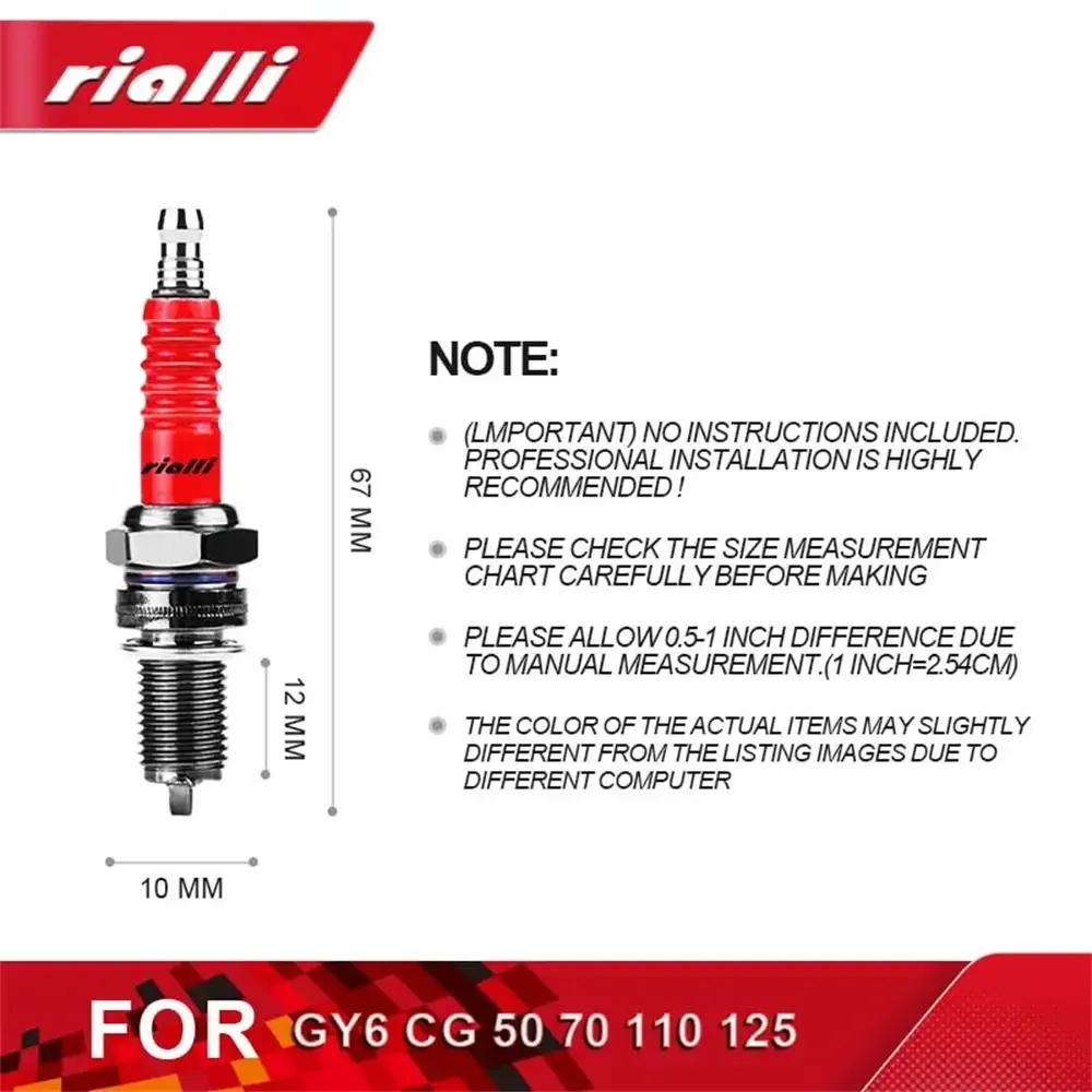 10PCS Racing Spark Plugs Single Electrode A7TC For GY6 CG 50CC 70CC 110CC 125CC 150CC Motorcycles ATV Scooters Dirt Bikes Kart