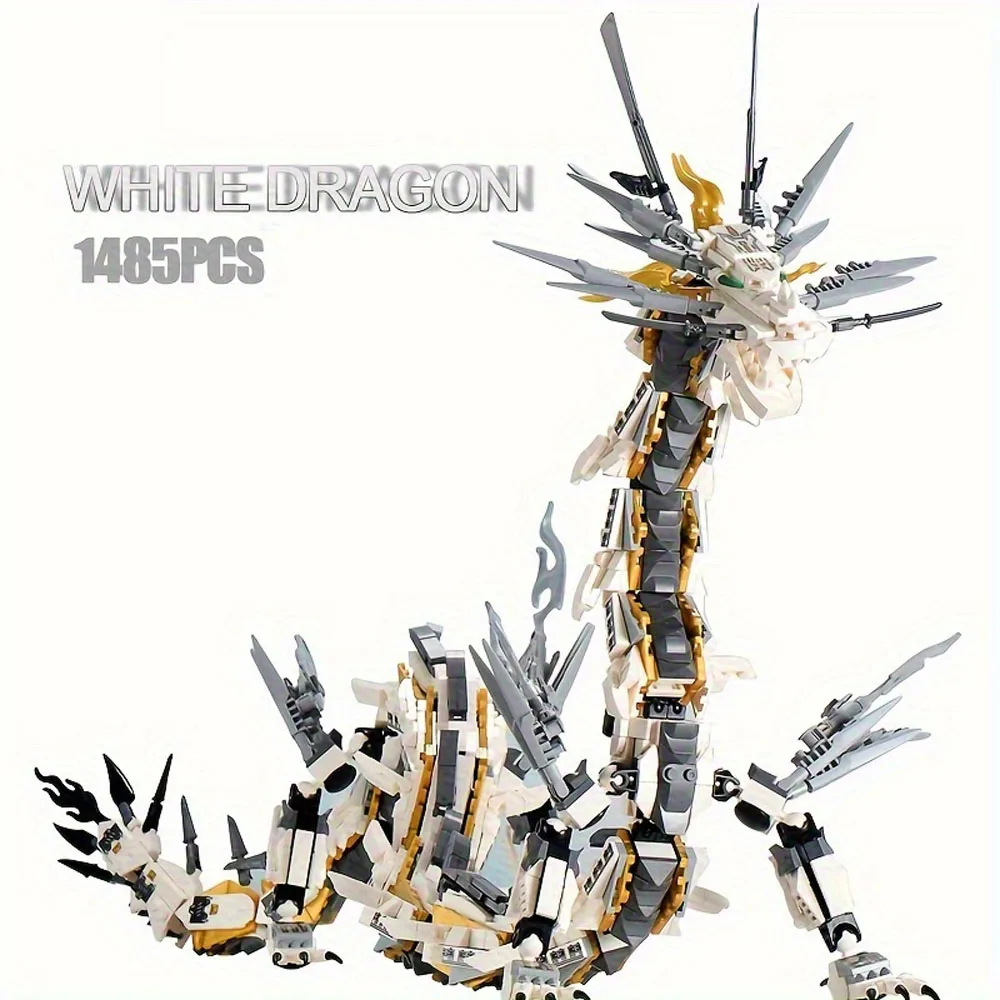 

1485pcs Mecha Series White Hurricane Dragon Building Block Toys Creative Model Ornaments