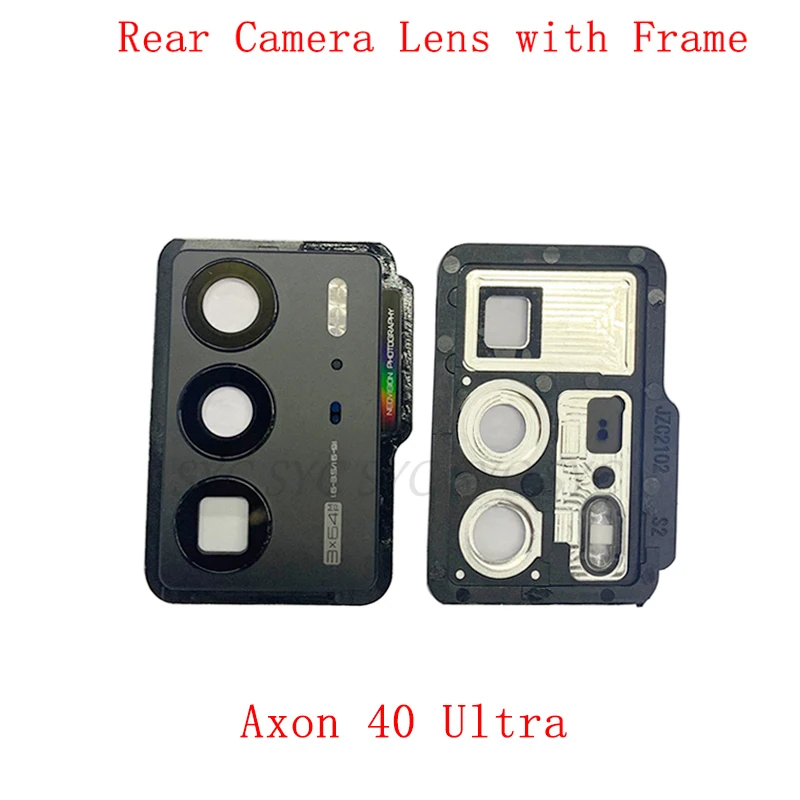 Back Camera Lens Glass with Frame Holder For ZTE Axon 40 Ultra Rear Camera Lens with Frame Repair Parts