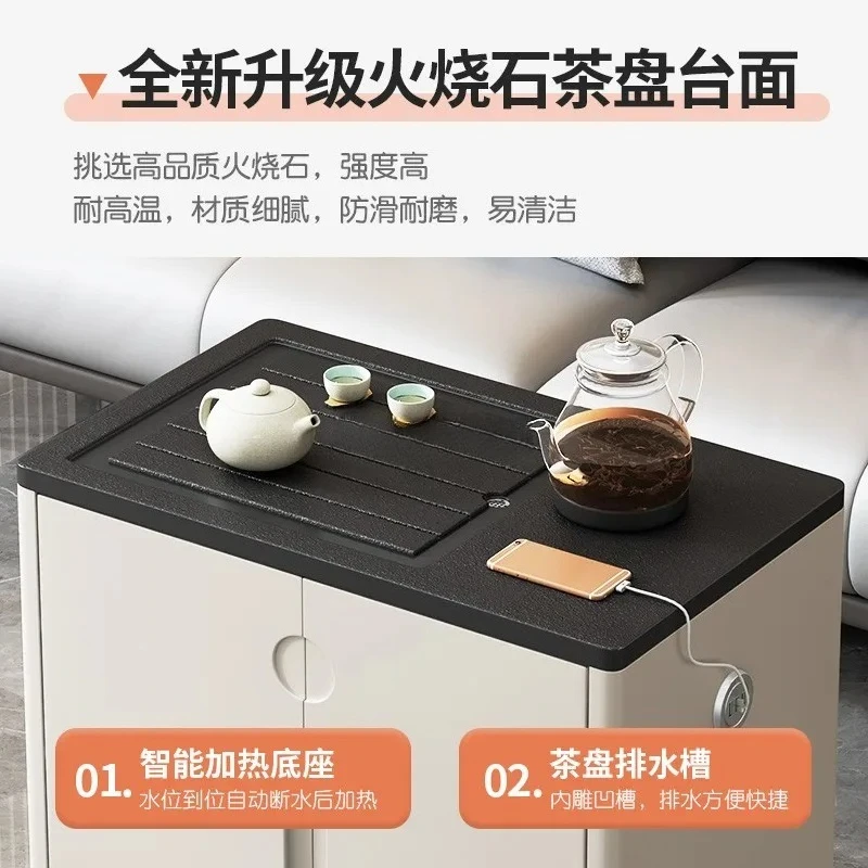 طاولة شاي متحركة من Wujinshi، طاولة جانبية صغيرة للشقة، طاولة قهوة متعددة الوظائف #4