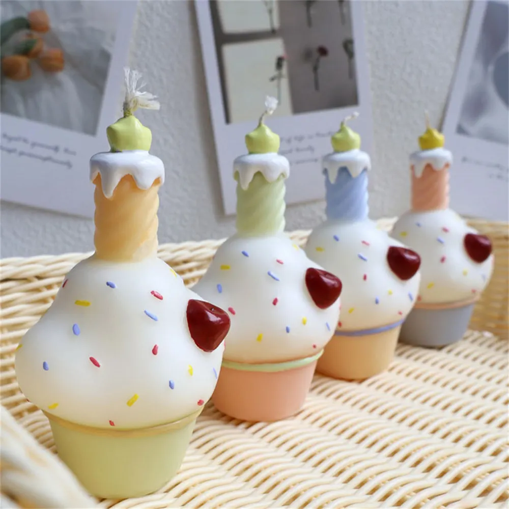 

1pcs Cake Aromatherapy Candle Smokeless Home Decoration Ornaments Aromatherapy Soy Candle Birthday Gift Supplies