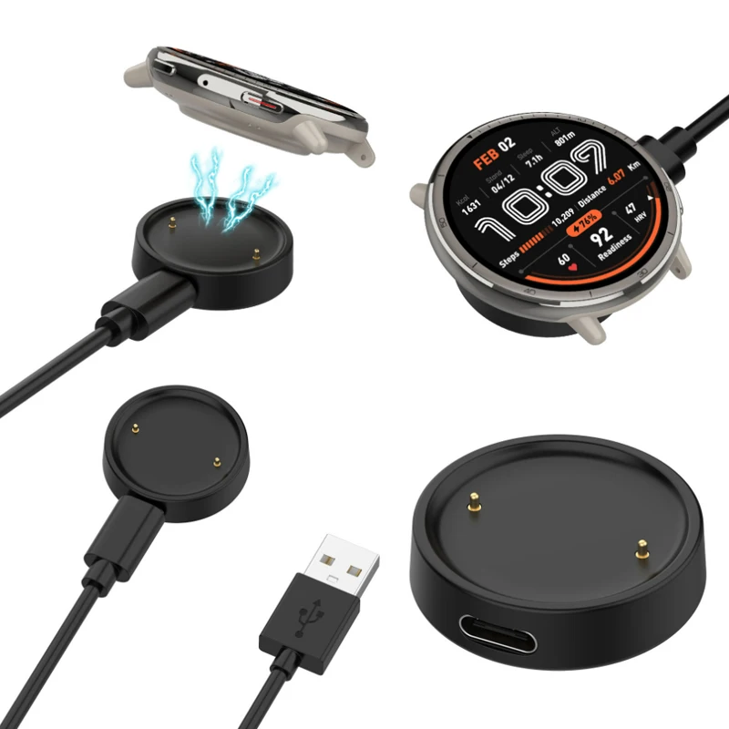 

Smartwatch USB Charging Cable Cord Base Dock Charger Cradle Adapter Stand for Xiaomi Huami Amazfit Active2 active 2 Smart Watch