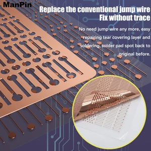 3pcs IC Soldering Pad Plate Dot Mobile Phone Matherboard CPU Repair Fly-Free Jump Wire Spot Stable Fixing Copper Foil 30um Thick
