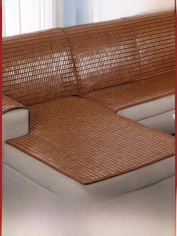 

Summer Ice Cooling Sofa Cuion Anti-Slip Mahjong Bamboo Chair Mat Combination Sofa Pad Breathable Wear-Resistant Handwoven