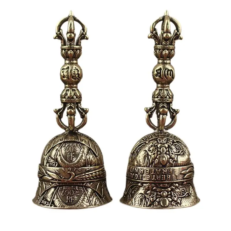 1 Stück Weihnachts-Bronzeglocke Kreatives Geschenk Heimdekoration Messing-Handarbeit Druckguss-Klingel Windglocke für Schlüssel- und Autobedarf – Detail 5