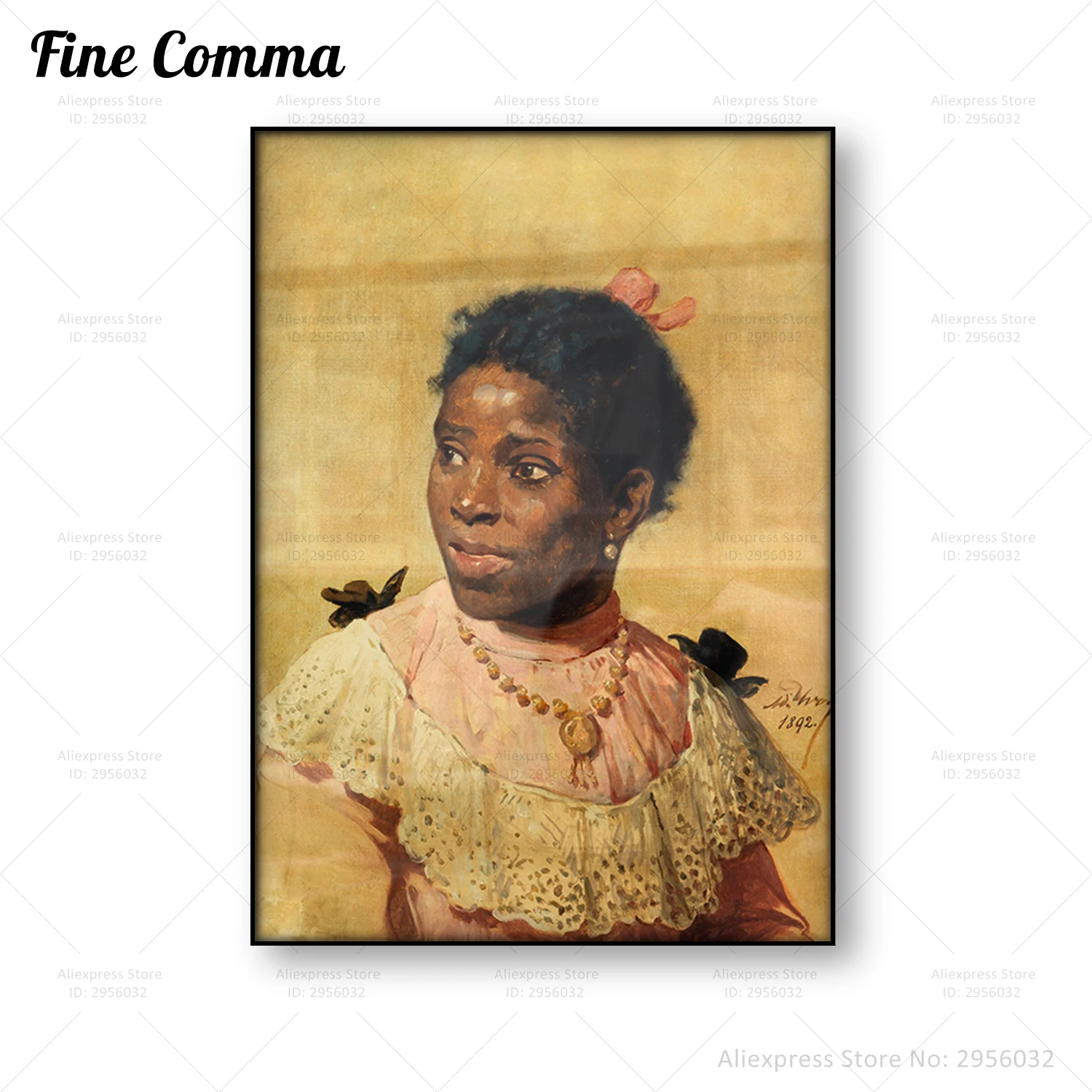Mademoiselle S Nabou Adolphe Yvon Vintage Poster Antqiue Black People Oil Painting Canvas Print Wall Art Painting Home Decor