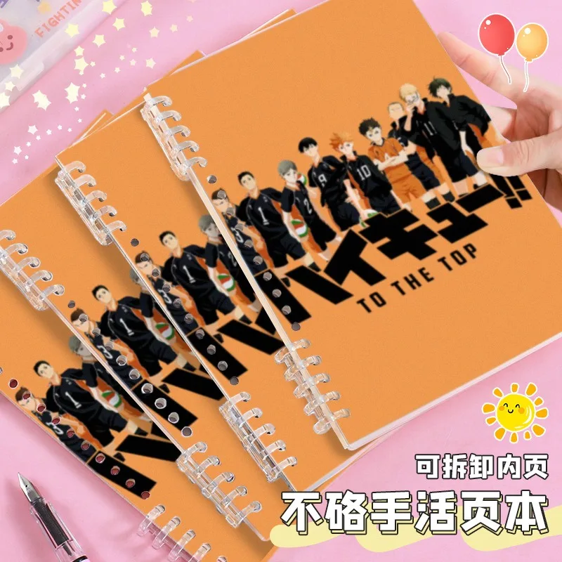 40PCS Shoyo Hinata Tobio Kageyama Kei Kotaro Bokuto Popular Anime Peripheral Coil Notebook Detachable Horizontal Grid Notebook