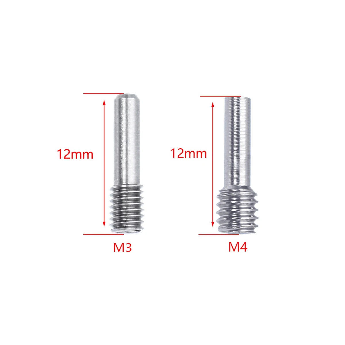 10pcs M3*12mm M4*12mm Set Screw Front/Rear Bumper Pin Screws Middle Axle Bolt for 1/10 RC Crawler SCX10 Car Models