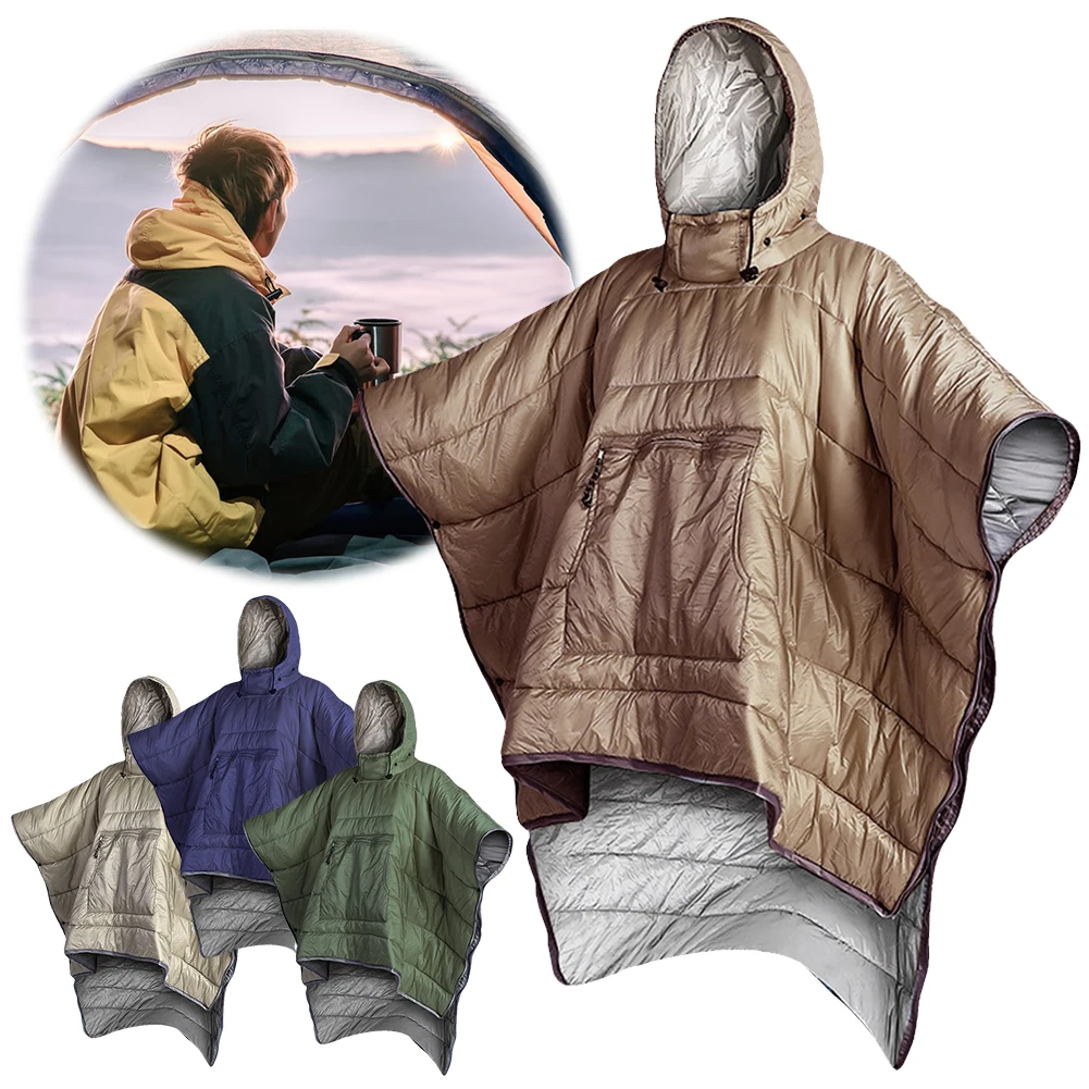 Poncho Coat for Adults Backpacking Sleeping Bag Portable Ultralight Cotton Sleeping Bag for Outdoor Camping Backpacking & Hiking