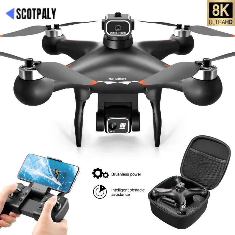 New S116 RC Quadcopter Profissional Obstacle Avoidance Drone Dual Camera 8K Optical Flow Brushless Motor Dron Helicopter Toy