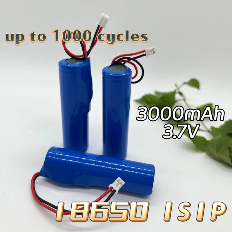 18650 بطارية ليثيوم أيون قابلة للشحن PH2.0 التوصيل 3.7 فولت (4.2 فولت ماكس) 3000 مللي أمبير قدرة عالية مع PCB لمكبرات الصوت وأجهزة الراديو والمصابيح الأمامية والألعاب