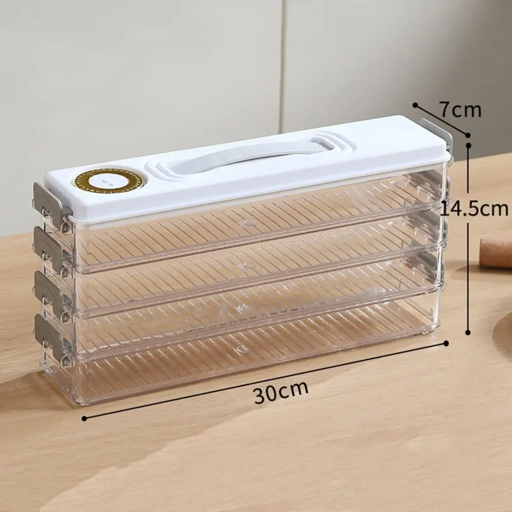 Multi Layers Dumpling Box With Timer Stackable Refrigerator Food Dumpling Container Kitchen Fresh-keeping Freezer Storage Box