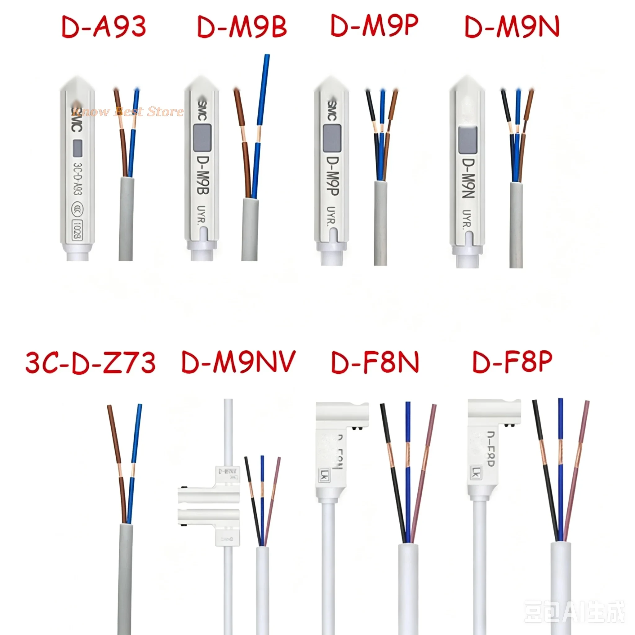 1PCS Sensor Switch Air Cylinder D-M9P D-M9N D-M9B D-F8P D-M9NV D-Y59A D-Y59B D-R731 3C-D-Z73 3C-D-C73L Magnetic Switch