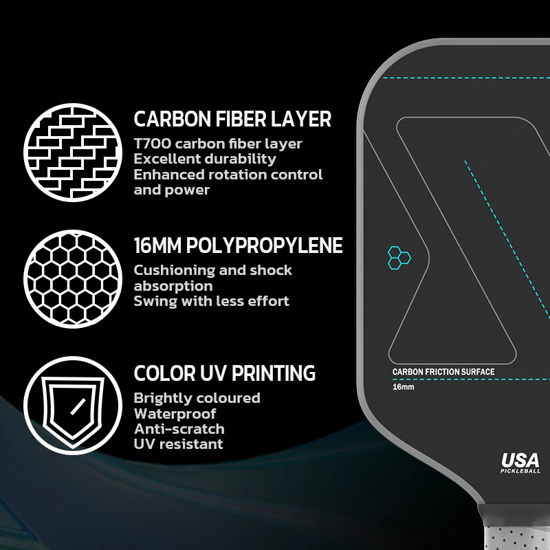 

Carbon Fiber Pick Racquet Cloth T700 Camouflage Long Handle 16MM Integrated Racquet For Outdoor Sports Competitions