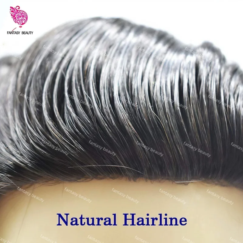 

Натуральный парик-накладка для мужчин с эффектом натуральной линии роста волос, волнистый, серый (1b20, 1b50, 1b65), с ультратонкой основой 0.1мм, инжекционный полиуретан, недорогой капиллярный протез