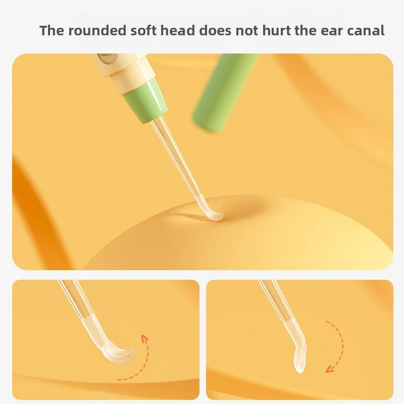 الأطفال خاص مضيئة الأذن ملعقة الطفل الأذن تنظيف شمع الأذن سيليكون لينة رئيس EarHead الأذن الرعاية الأذن ثقب ملعقة مع الضوء #3