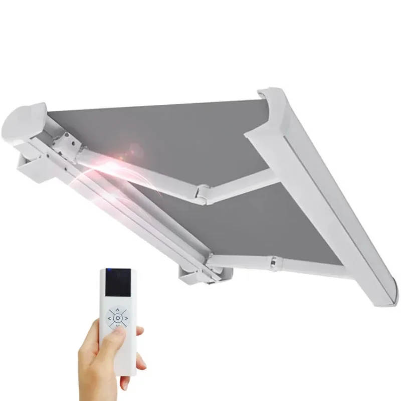 

Outdoor Manual Aluminium heavy duty motorized electric LED full cassette retractable awning