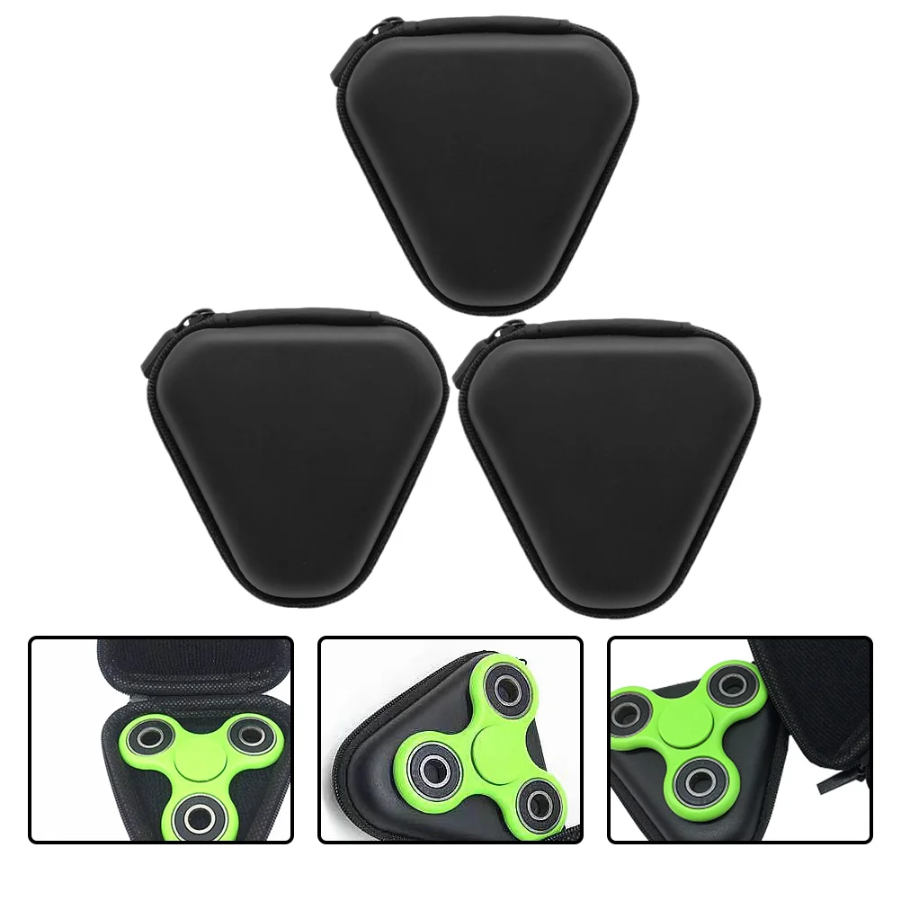 3 Pcs Fingertip Gyro Bag Spinners Container Holder Peg-top Portable Earbud Case Fidget Cable Headset Stand