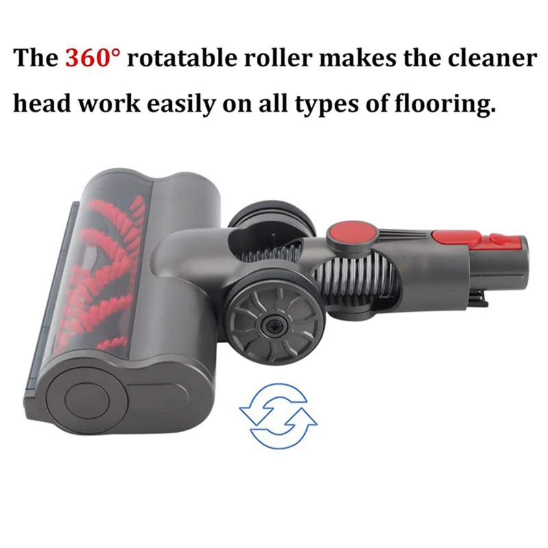 فرشاة بمحرك مع مرفق أرضية للمكنسة الكهربائية ذات شعيرات مع مصابيح أمامية LED-A07G