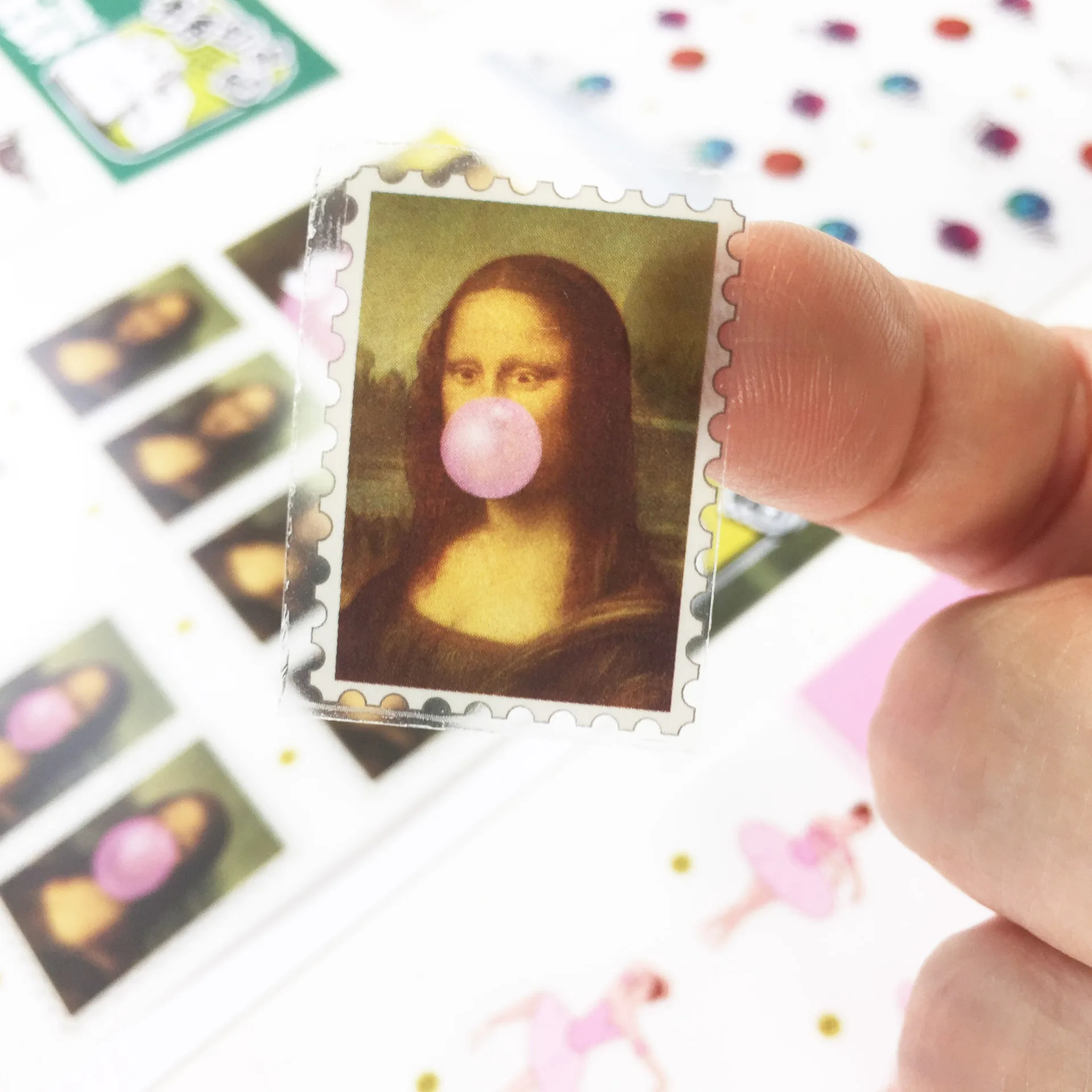 3 Pcs/Set Mona Lisa Ballet Girl Animation Sticker Book Corner Decorative Stickers DIY Scrapbooking Label Stickers