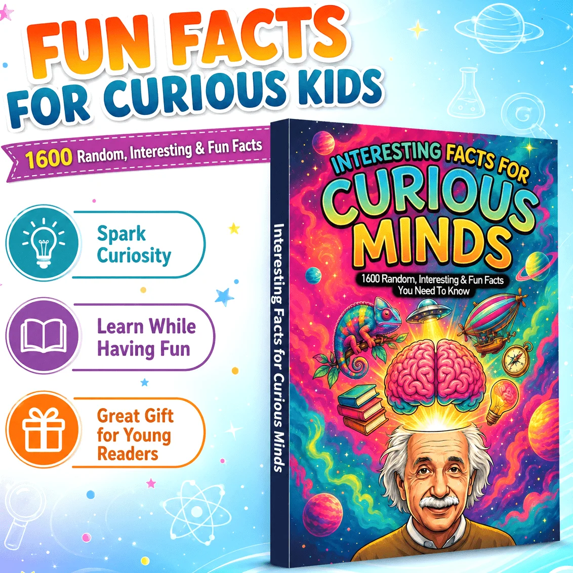 Interesting Facts for Curious Minds Book, 1600 Random Interesting and Fun Facts You Need to Know