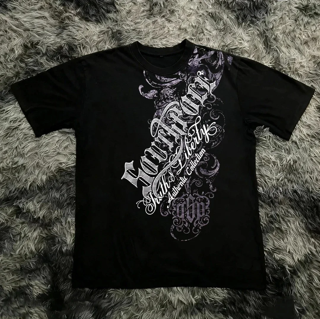 Classic Y2K Gothic Style T-shirt Print Oversized T Shirt High