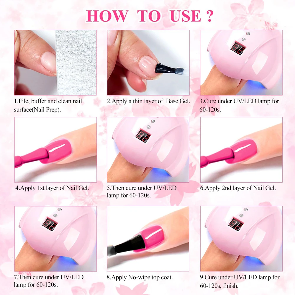 CHUNSHU Makronen-Gel-Nagellack-Set, 6-teiliges Nagellack-Set, Soak Off UV für französische Maniküre, Salon, DIY, beliebte Farben, Zuckerwatte