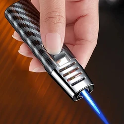 Metal Windproof Powerful Turbo Inflatable Butane Jet Flame Gas Torch Lighter Portable Cigar Lighter Kitchen Household Tool