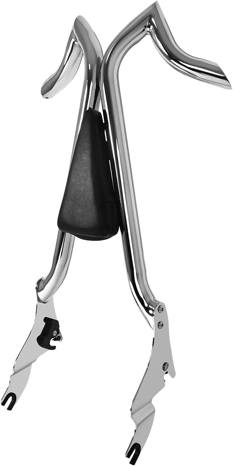 

Chrome Sissy Bar Backrest for Harley, 1 1/2" Bar Detachable Passenger Backrest Rear Pad for Harley Davidson Touring Models 2009-