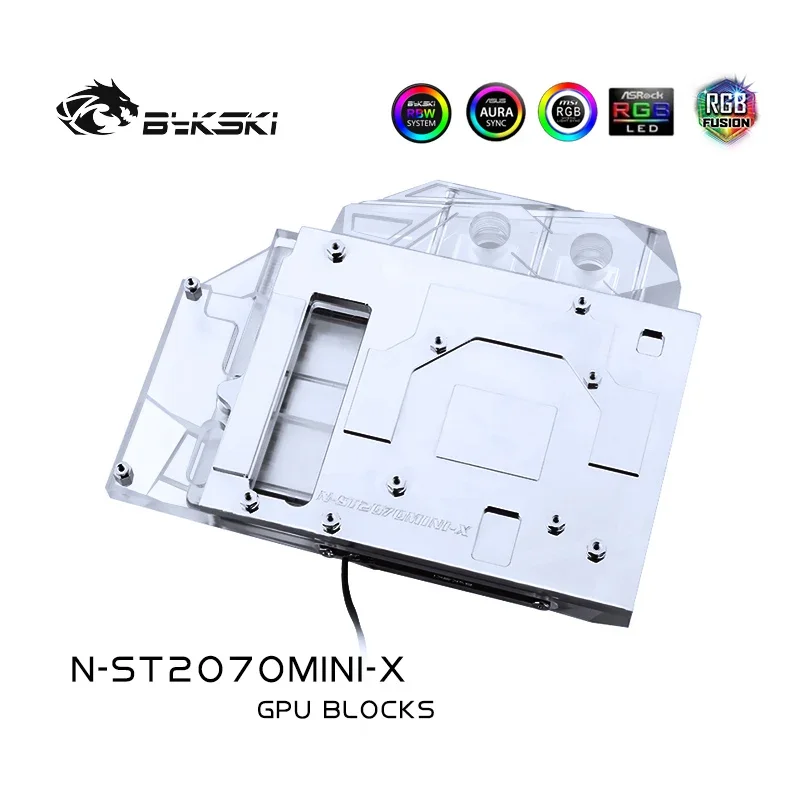 Imagem -02 - Bykski Bloco de Água para Uso em Zotac Rtx2070 8gd6 Mini oc Rtx 2060 Amp Rtx 2060 Super Mini 2070 Soprador Tampa Bloco de Radiador de Cobre