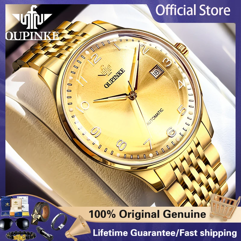 OUPINKE 3319 Imported Automatic Mechanical Watch for Men Sapphire Mirror Stainless steel Top Luxury Men's Watches