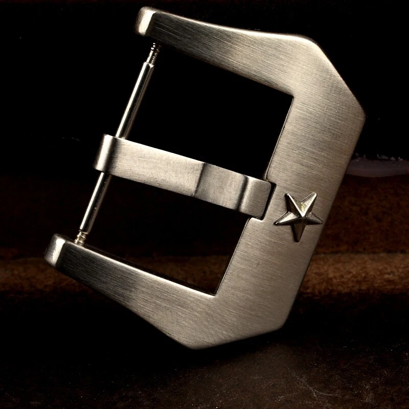 22mm Thickened Stainless Steel Watch Buckle for Panerai Men - Fits Golden Hour Big Fly & Genuine Leather Watch Straps