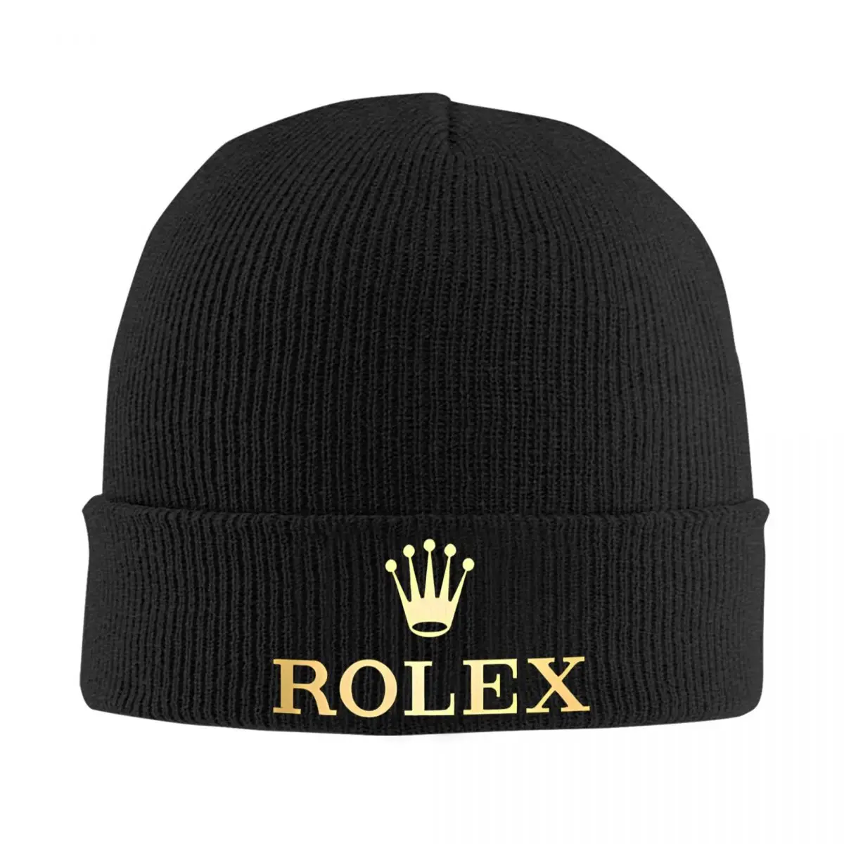 Golden Logo R-ROLEX Hats Autumn Winter Beanie Street Caps Men Women Acrylic Knitted Caps