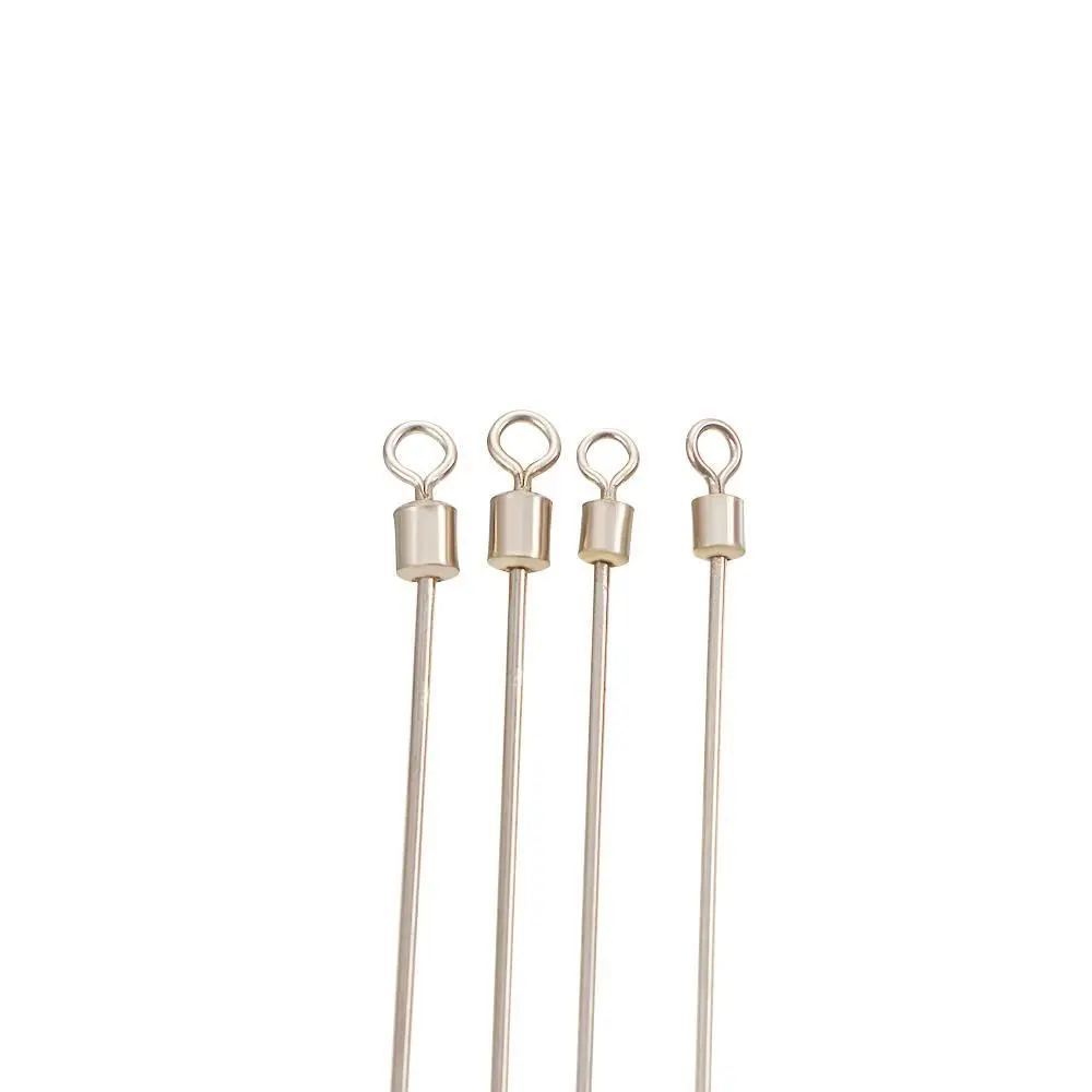 50pcs Long Pole Hard Steel Wire Fishing Swivel Solid Stainless Steel Barrel Rolling Connector Fishing Carp Accessories Tackle