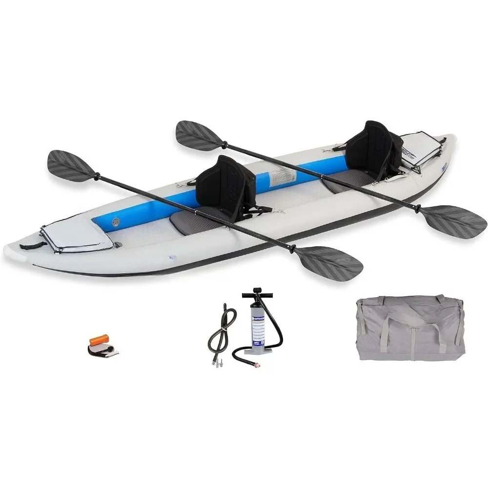 

385FT Fasttrack Inflatable Kayak 12'6" 1-3 Person Touring Kayak, Rigid External keel, Smoother Paddling Experience-Light Weight