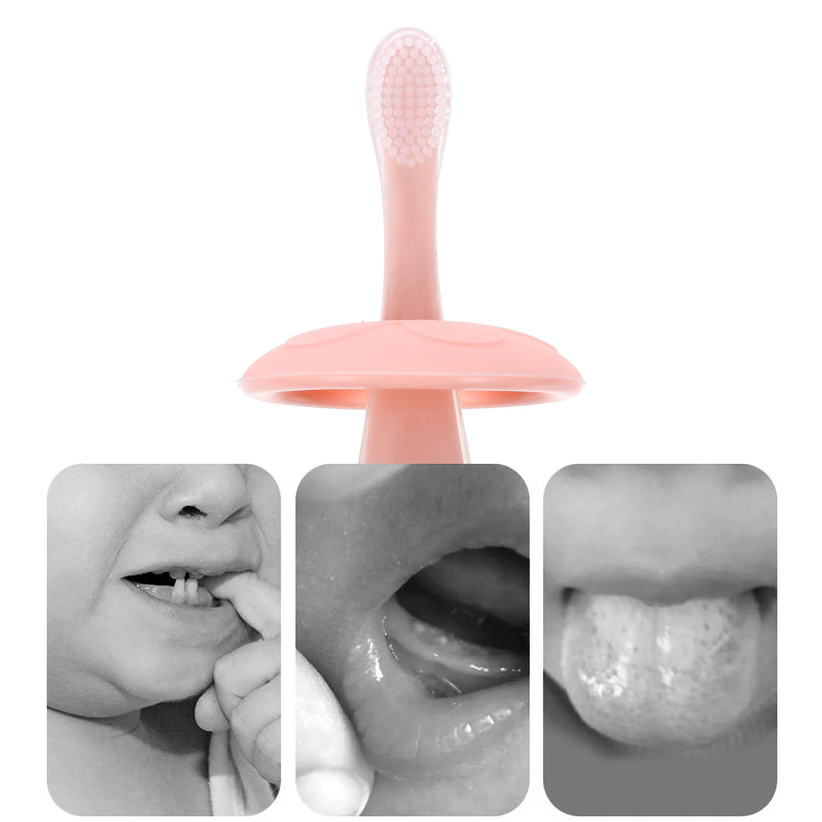 

Silicone Toothbrush Infant Extra Soft Clean and Suction Cup Silica Gel Timer Toothpaste Set