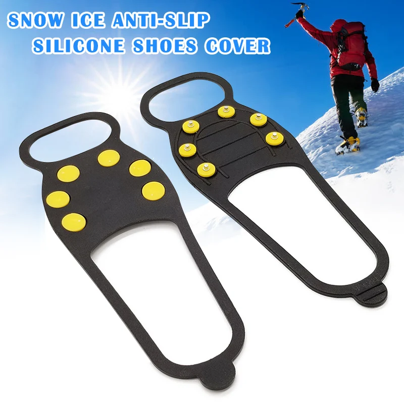 

Anti-Slip Silicone Shoes Cover Snow Ground Grippers Spikes Grips Climbing Crampons Studs Anti-Skid Ice Gripper Spike Winter New