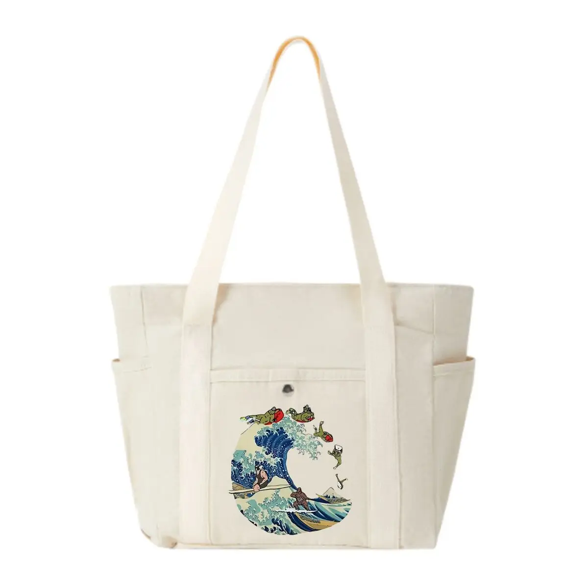

The Great Wave Of Kanagawa Big Lez Show Sassy Sasquatch Spacious Multi-Pocket Shoulder Bag for Office & Shoppin