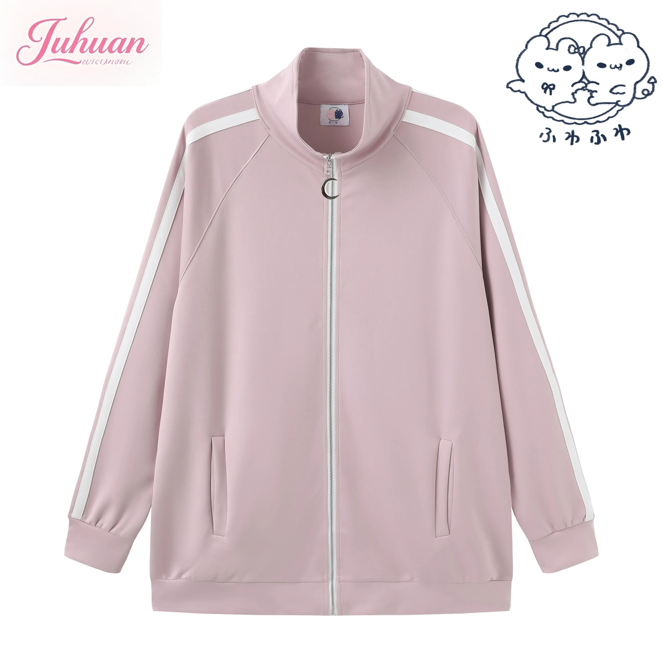 2025, japanische Subkultur, Y2k-Hosen-Sets für süßes Mädchen, süße Sportjacke + Hose, lässige Studentin, lockere hellblaue Outfits