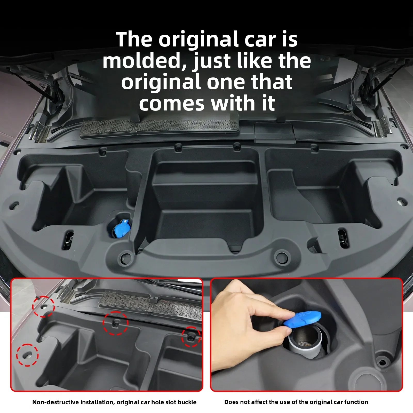 

For Xpeng G6 XiaoPeng 2023 2024-IN 2025 Left Rudder Engine Room Hood Storage Box Front Large Auto Car Engine Trunk Organizer Box