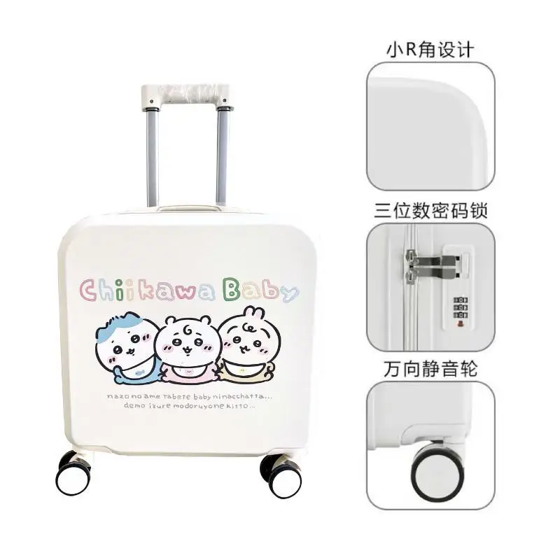 Kawaii Hachiware Suitcase Trolley Case 18 Inches Travel Clothes Storage Student New Girl Bags for Woman Hachiware Usagi