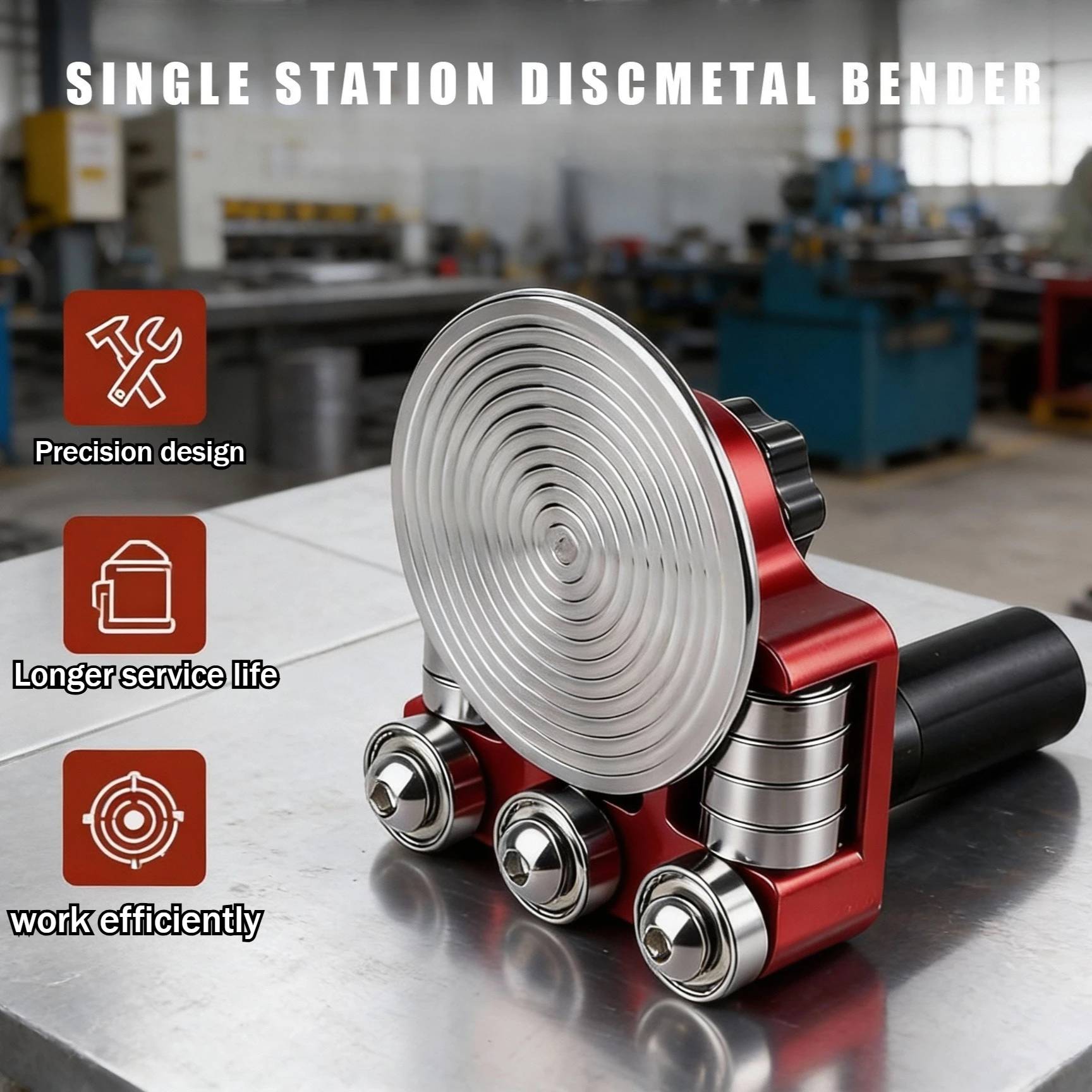 1-Station Metal Disc Bender 40°–180° Hems on Straight Curved Panels CNC Aluminum Stainless Steel 8–45mm Bending Range