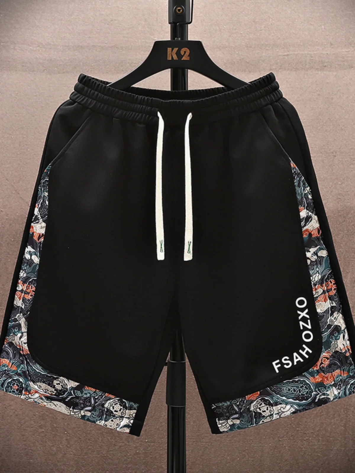 

New Chinese Style Men's Shorts Summer Thin Loose Sports Casual Five-Quarter Beach Pants Fashionable Straight Leg Polyester Fiber