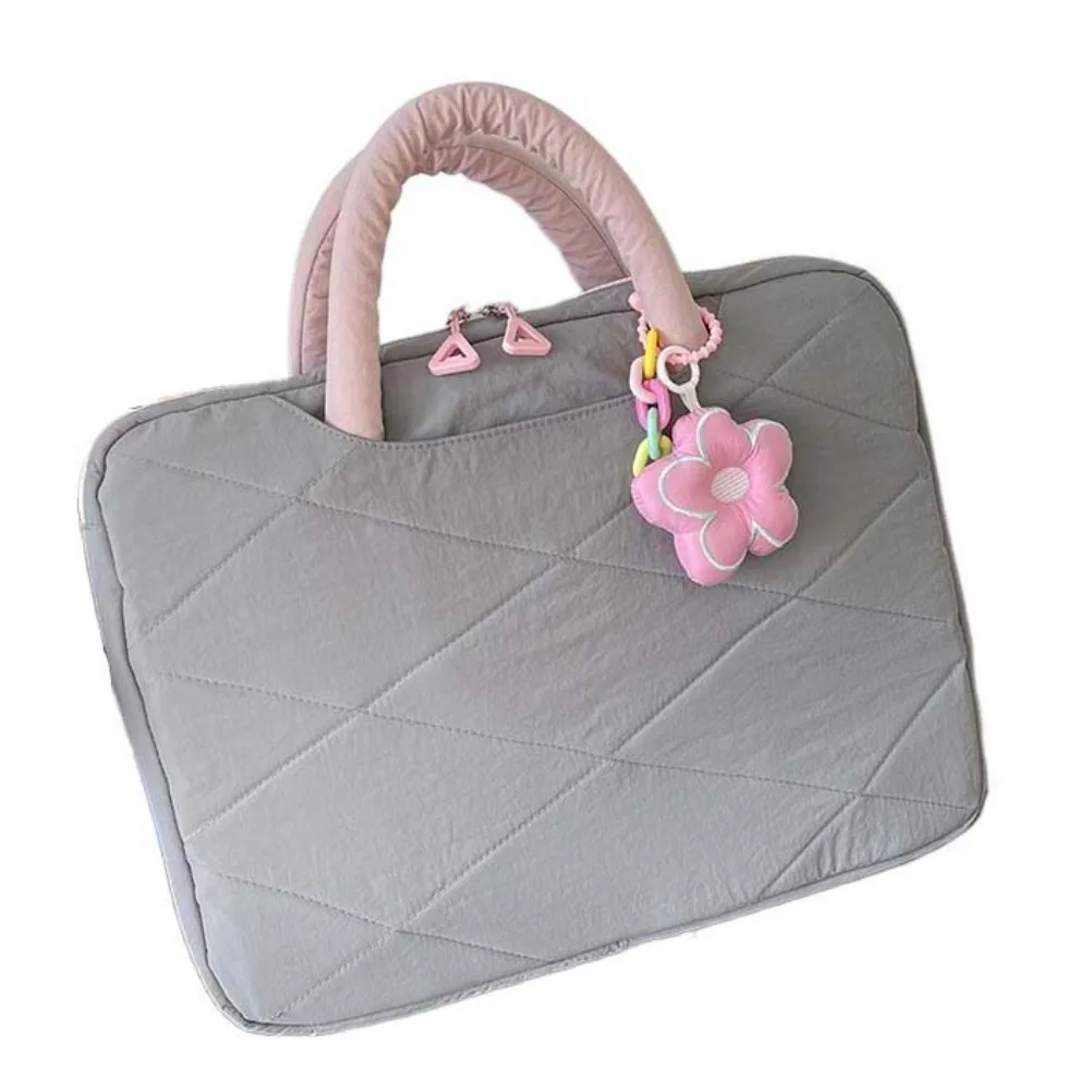 Laptop Case With Flower Pendant Laptop Sleeve Handle Style Portable Computer Handbag Sweet Cute Laptop Bags School